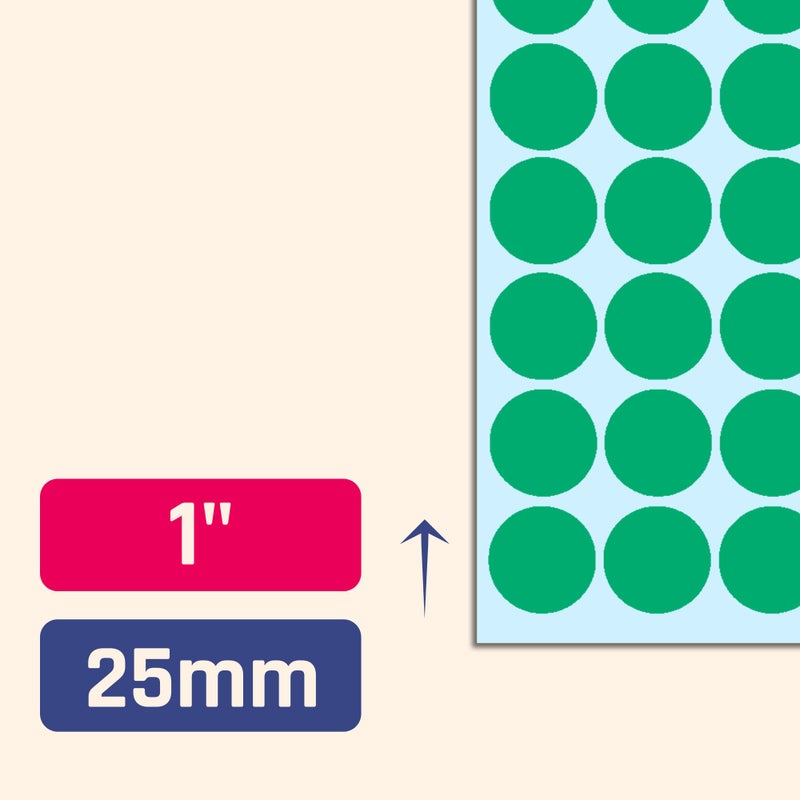 TownStix 1200 Pack, 1" Round Dot Stickers Circle Labels - Green - Image 2